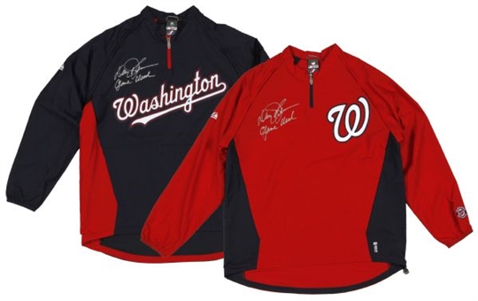 Pair (2) of Davey Johnson Game Worn and Signed Washington Nationals Light Weight Jackets
